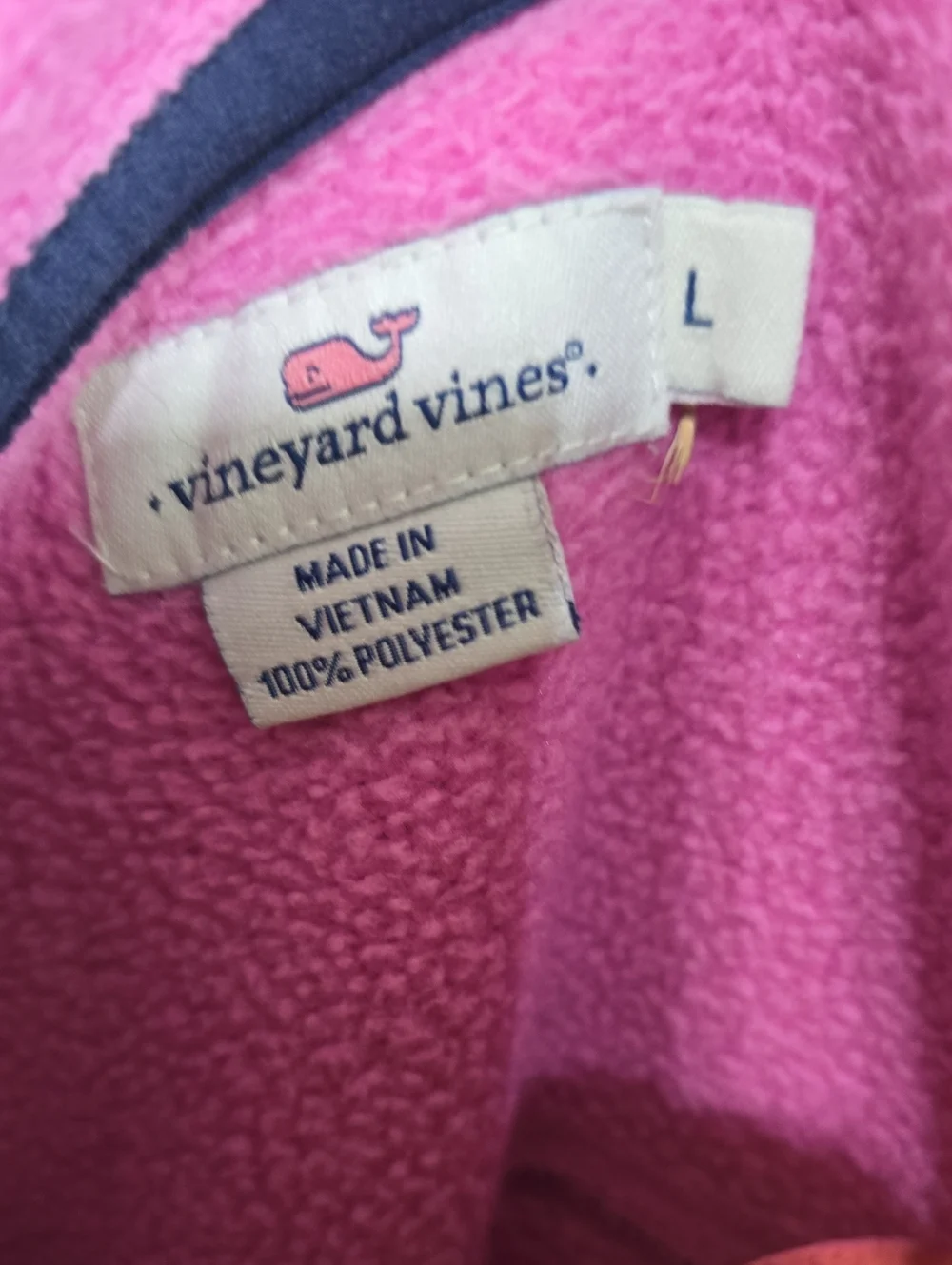 Vineyard Vines Girls Pink Fleece Zip-Up Jacket Hoodie
